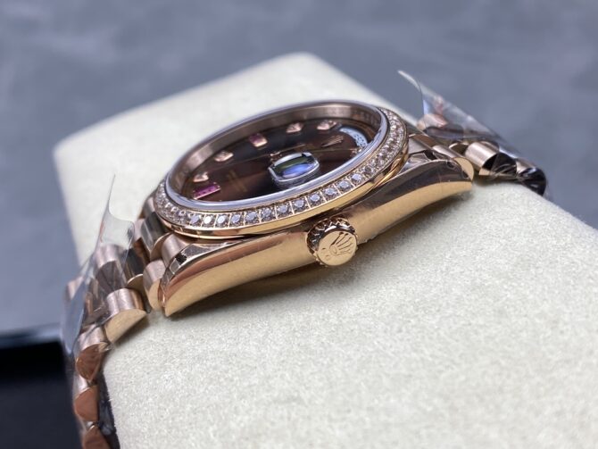 Replica Rolex Day-Date 118235 Rose Gold Chocolate Brown Dial 36mm Unisex Watch
