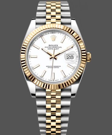 Rolex Datejust 126333 0016 White Index Jubilee 41mm Two Tone Steel