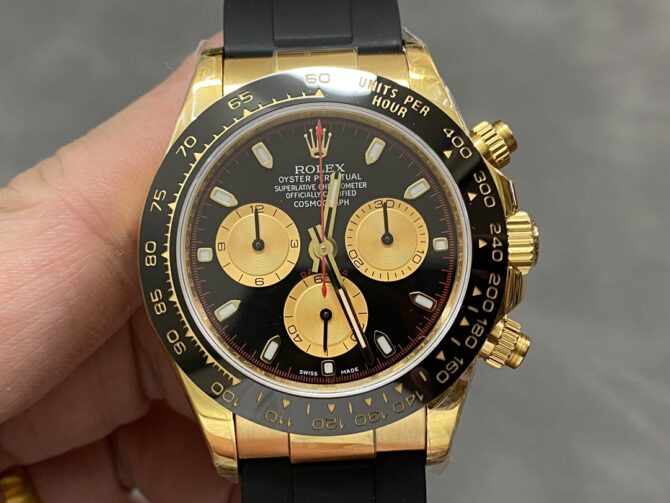 Rolex Daytona 116518LN Black Dial Rubber strap 40mm Mens Replica Watch
