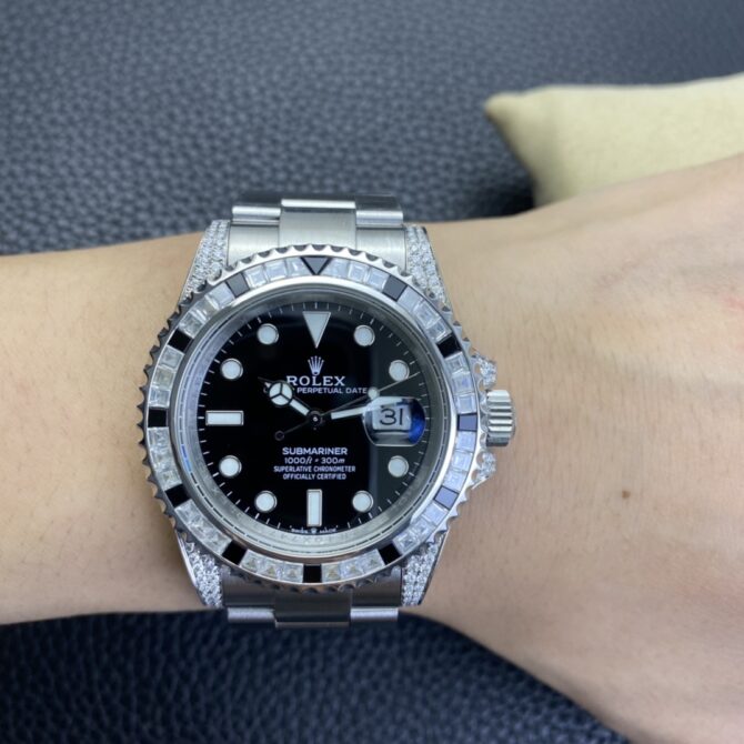Rolex Submariner 116610 Black Dial Diamond Case 40MM Men's Watch