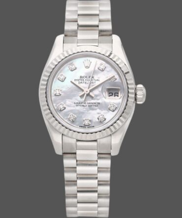 Rolex Datejust 179179 Mother of Pearl Diamond Dial Fluted Bezel 26MM Lady Replica Watch