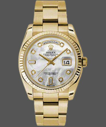Replica Rolex Day-Date 118238 MOP White Dial 36mm Unisex Watch