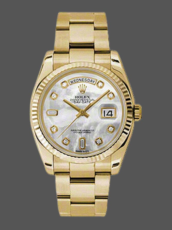 Replica Rolex Day-Date 118238 MOP White Dial 36mm Unisex Watch