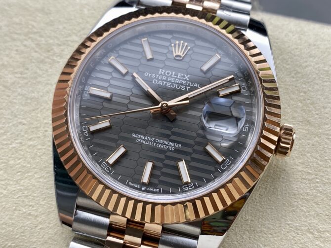 Rolex Datejust Grey Fluted Motif Dial m126331 0020 Mens Watch