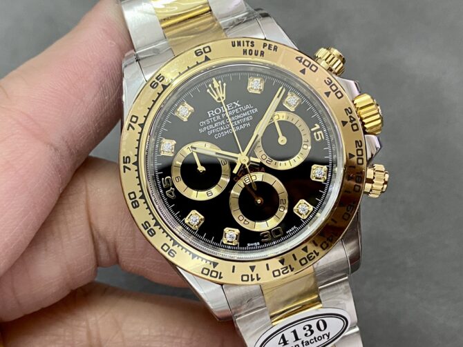 Rolex Daytona Black Dial Two Tone Oyster 116503 40mm Men's Watch