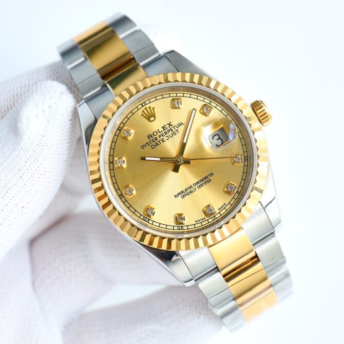 Rolex Datejust 36MM 126233 0018 Champagne Diamond Dial Unisex Replica Watch