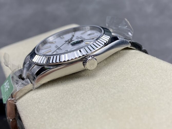 Rolex Datejust 41 Stainless Steel And White Gold White Dial M126334 0009 Men's Watch