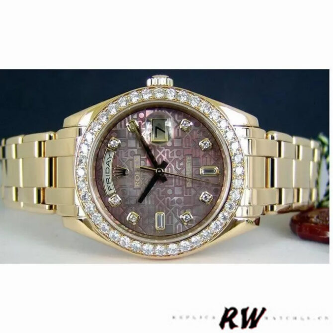 Replica Rolex Day-Date 18948 Dark MOP Diamond Jubilee Dial 39MM Mens Watch