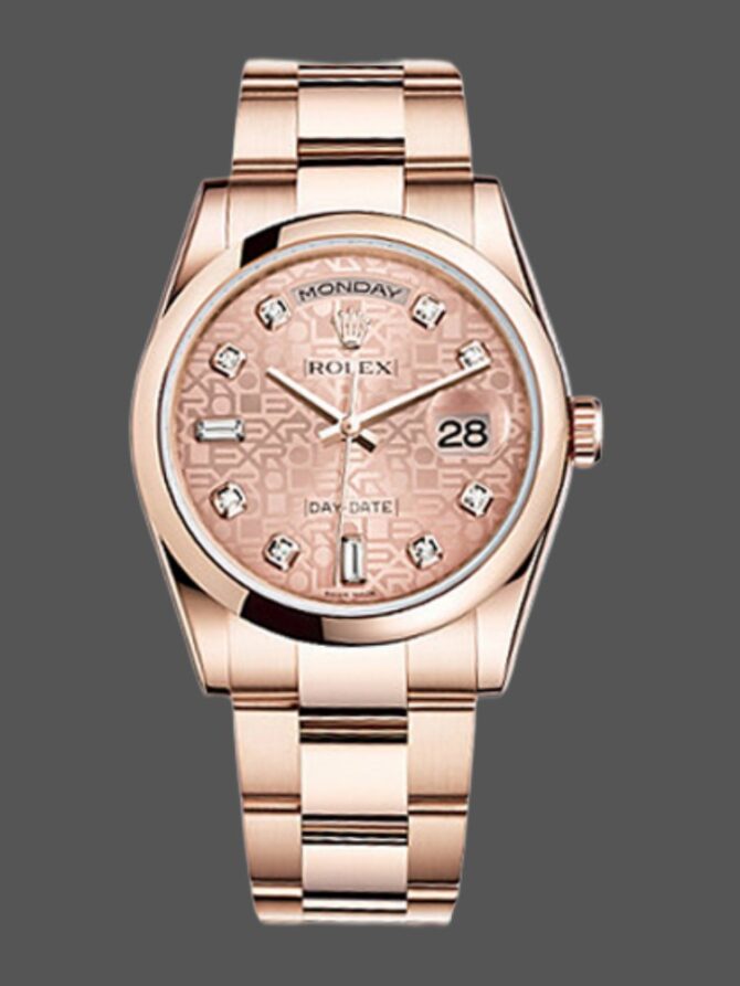 Replica Rolex Day-Date 118209 White Gold Silver Diamond Dial Automatic 36mm Unisex Watch