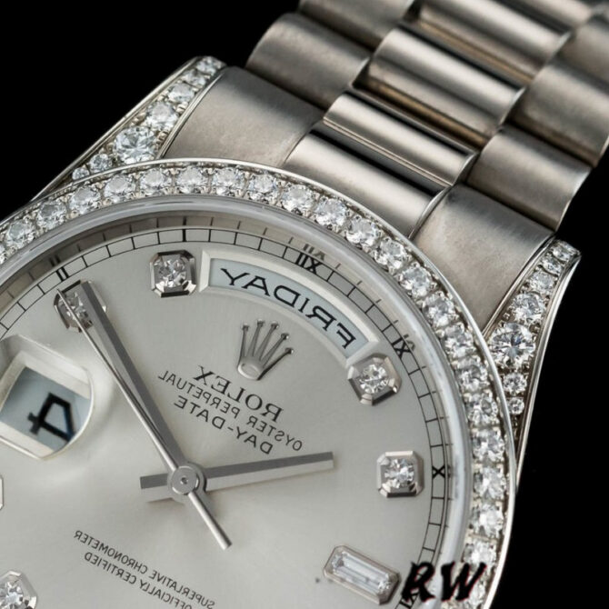 Replica Rolex Day-Date 118338 Champagne Roman Dial Diamond Bezel 36MM Unisex Watch