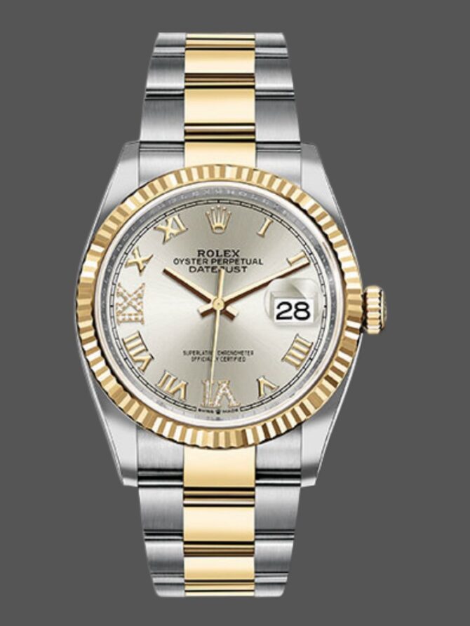Rolex Datejust 126233 Silver Roman Numeral Dial 36MM Unisex Replica Watch