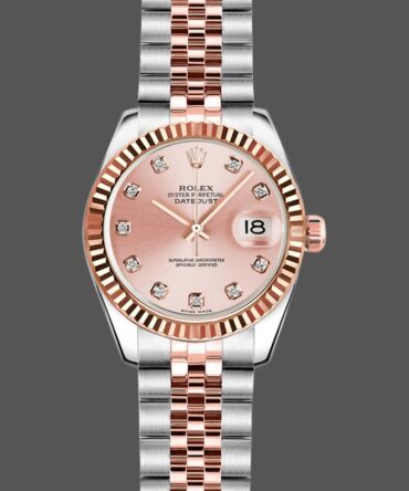 Rolex Datejust 179171 Pink Diamond Dial Fluted Bezel 26MM Lady Replica Watch