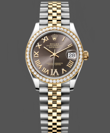 Rolex Datejust 31mm Stainless Steel and Yellow Gold 278383RBR 0018 Grey VI Roman Jubilee