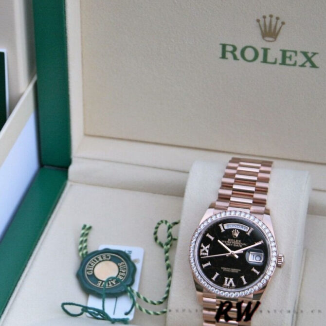 Replica Rolex Day-Date 128345RBR Eisenkiesel dial Everose Gold 36MM Unisex Watch