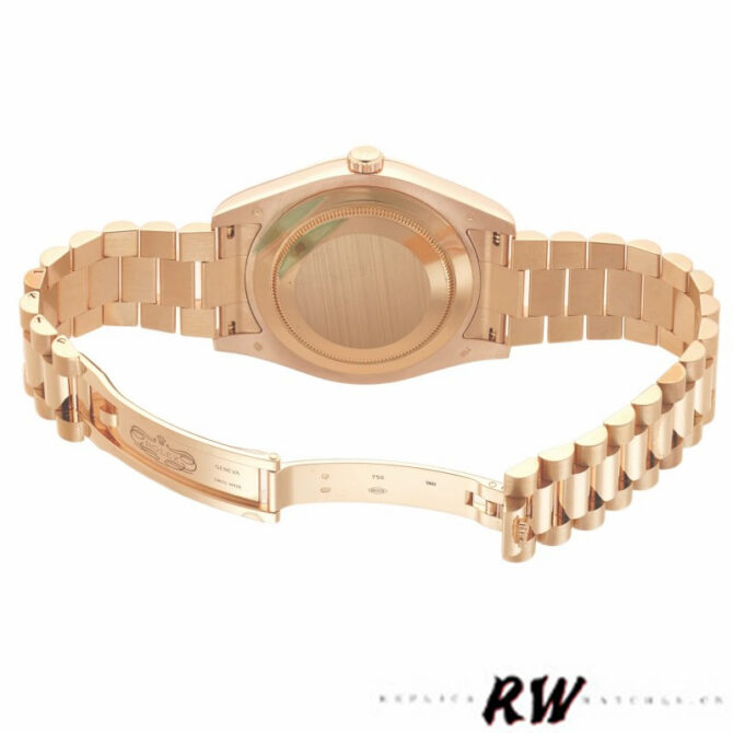 Replica Rolex Day-Date 218235 Rose Roman Dial Rose Gold 41MM Mens Watch