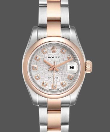 Rolex Datejust 179161 Stainless Steel and Everose Gold Silver jubilee anniversary Dial 26MM Lady Replica Watch
