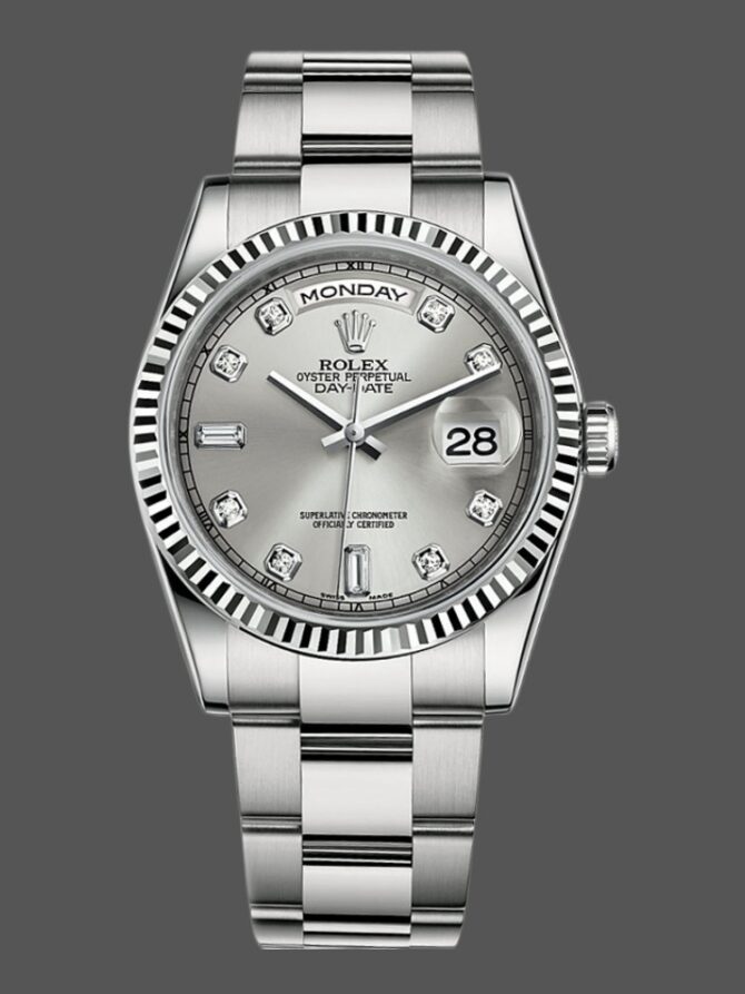 Replica Rolex Day-Date 118239 Rhodium Roman Dial 36mm Unisex Watch