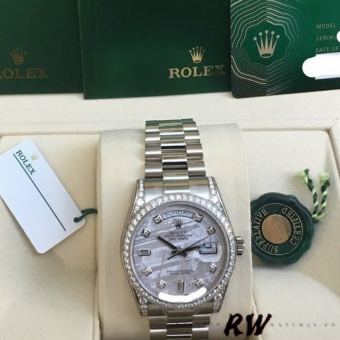 Replica Rolex Day-Date 118389 Meteorite Grey Dial 36MM Unisex Watch