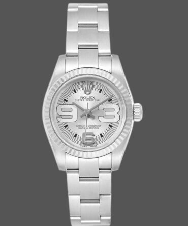 Rolex Oyster Perpetual 176234 Silver Maxi Arabic Dial 26mm Lady Replica Watch