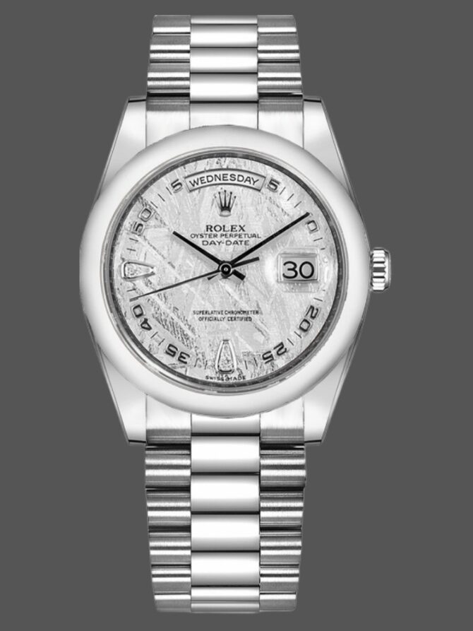 Replica Rolex Day-Date 118209 Meteorite Grey Dial 36mm Unisex Watch