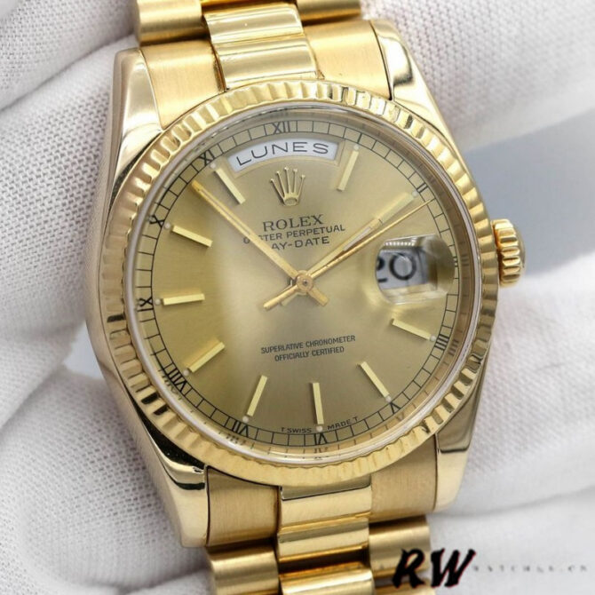 Replica Rolex Day-Date 118235 Rose Gold Chocolate Brown Dial 36mm Unisex Watch
