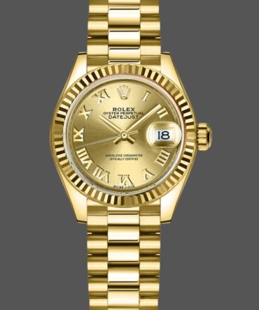Rolex Datejust 279178 Champagne Roman Dial Fluted Bezel 28mm Lady Replica Watch
