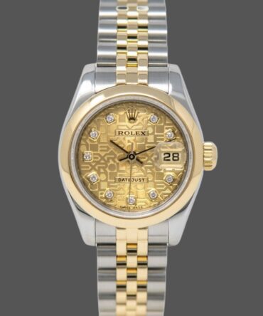 Rolex Datejust 179163 Champagne Jubilee Diamond Dial Domed Dezel 26MM Lady Replica Watch