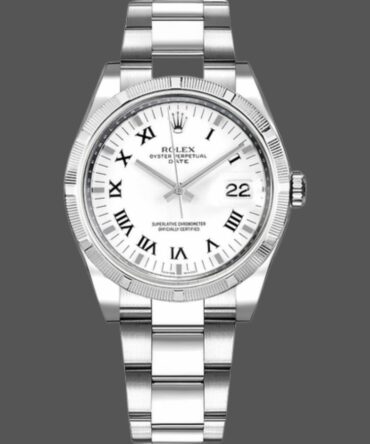 Rolex Oyster Perpetual Date 115210 White Roman Numeral Dial Unisex Replica Watch