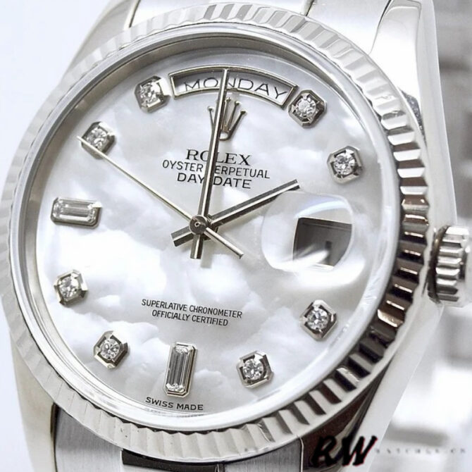 Replica Rolex Day-Date 118239 MOP Diamond Dial 36mm Unisex Watch