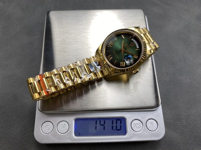 Replica Rolex Day Date 36mm Fluted Bezel Green Ombre Dial President Bracelet m128238 0118