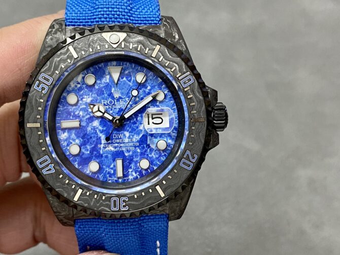 Rolex Sea Dweller Customized DiW Carbon Fiber Ocean Blue Dial