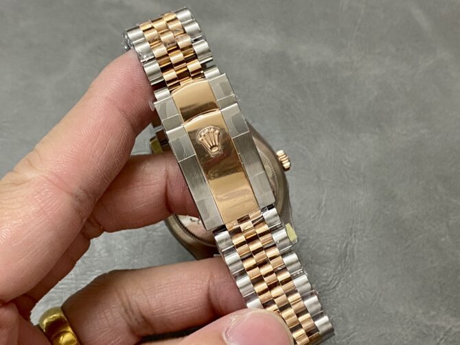 Rolex Datejust 36 Steel & Everose Gold Black Dial Diamond Bezel m126281rbr 0007