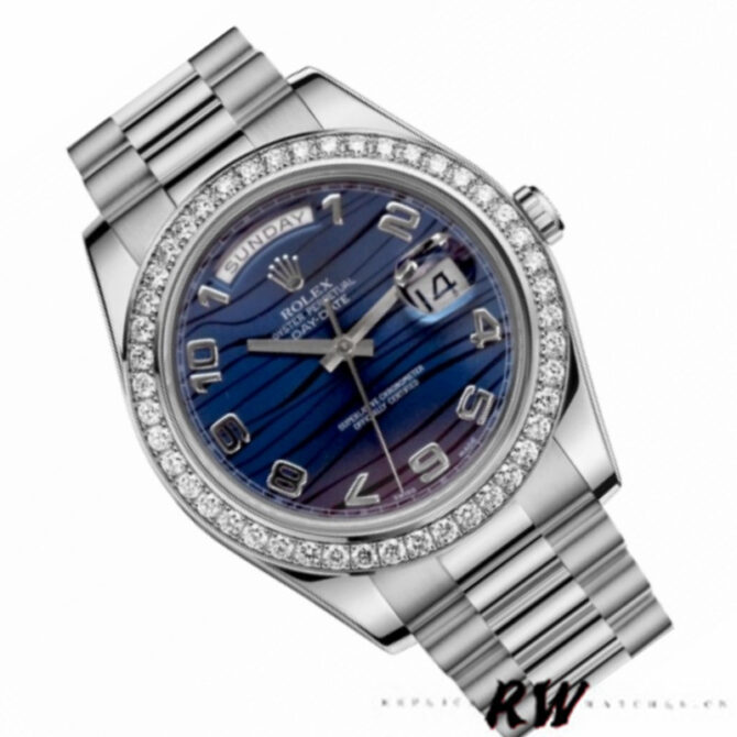 Replica Rolex Day-Date 218349 Wave Blue Dial 41MM Mens Watch