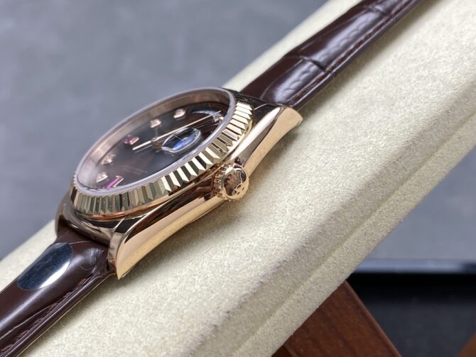 Replica Rolex Day Date 36 Everose Diamond Chocolate 118135 0020 Watch