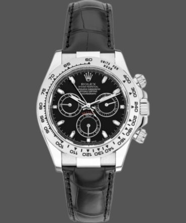 Rolex Daytona 116519 Black Leather strap Black Dial 40mm Mens Replica Watch