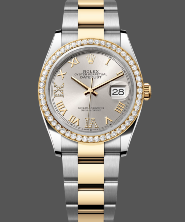 Rolex Datejust Diamonds Silver Pave Roman Dial M126283RBR 0018 36mm Women's Watch