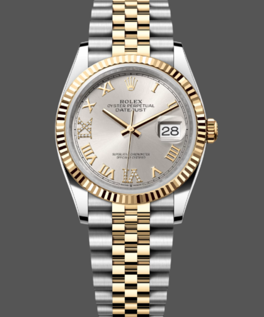 Rolex Datejust 36MM 126233 0031 Silver Roman Numeral Dial Fluted Bezel Unisex Replica Watch