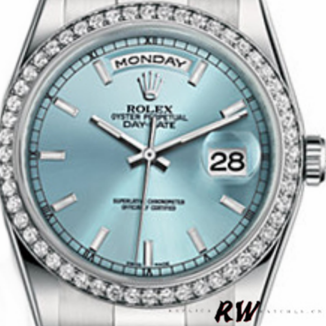 Replica Rolex Day-Date 118239 Rhodium Roman Dial 36mm Unisex Watch
