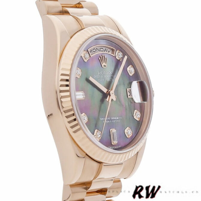Replica Rolex Day-Date 118235 Mother of pearl diamond dial 36mm Unisex Watch