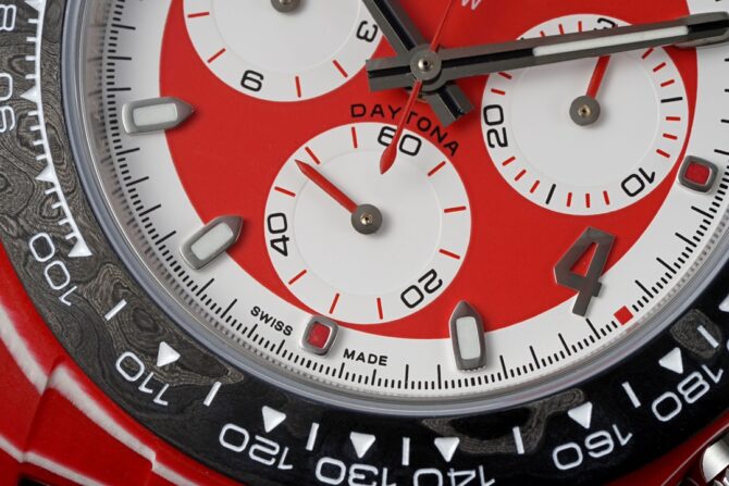 Rolex Daytona Diw x Kakha Kaladze Customised Oyster Red Quartz Carbon Fiber 40mm