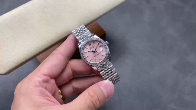 Rolex Datejust 31 White Gold Bezel Diamonds 278384RBR 0018 Women's Watch