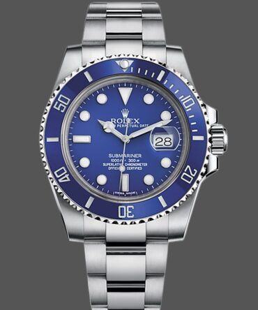 Rolex Submariner 116619LB White Gold Blue Dial 40mm Mens Replica Watch