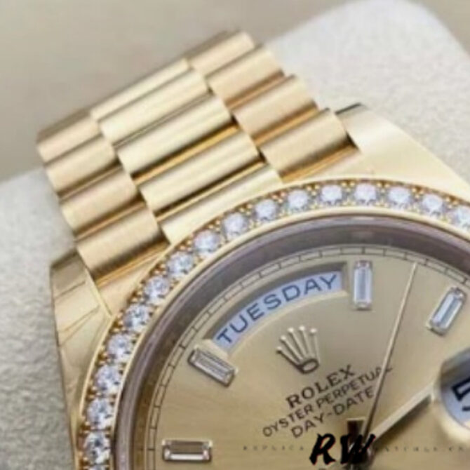 Replica Rolex Day-Date 128348RBR Dark Grey Dial Yellow Gold 36MM Unisex Watch