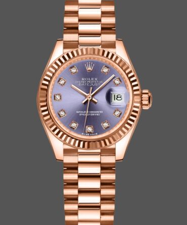 Rolex Datejust 279175 Aubergine Diamonds Dial Fluted Bezel 28mm Lady Replica Watch