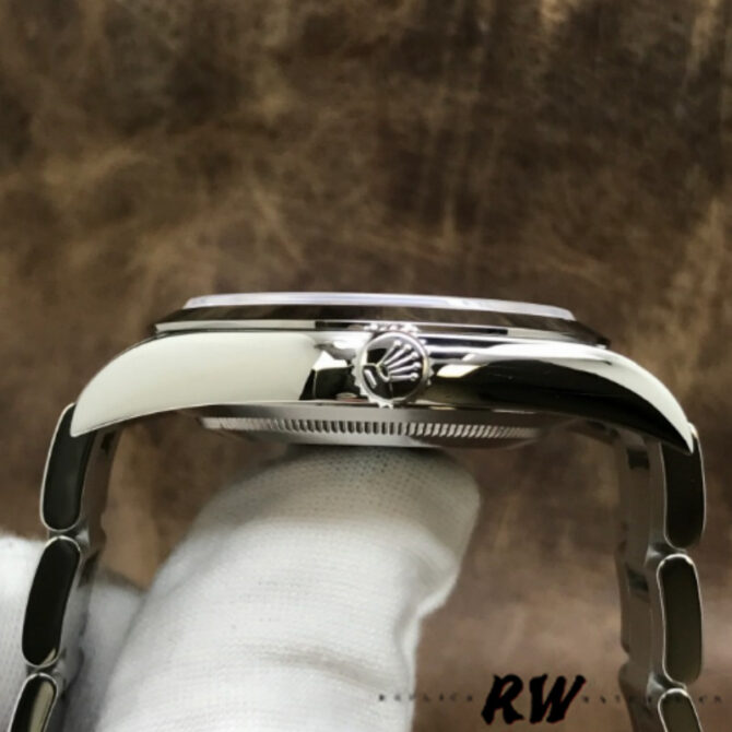 Replica Rolex Day-Date 218206 Silver Diamond Dial Platinum 41MM Mens Watch