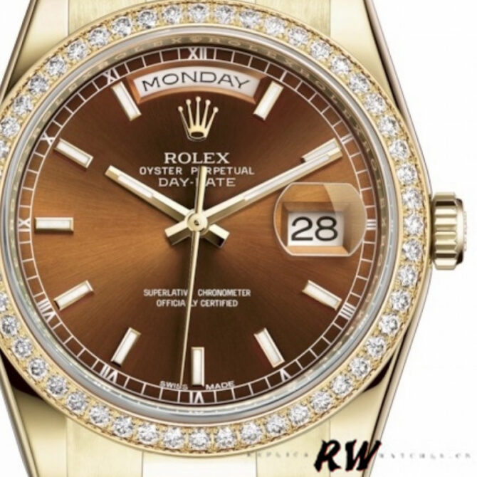 Replica Rolex Day-Date 118239 Rhodium Roman Dial 36mm Unisex Watch