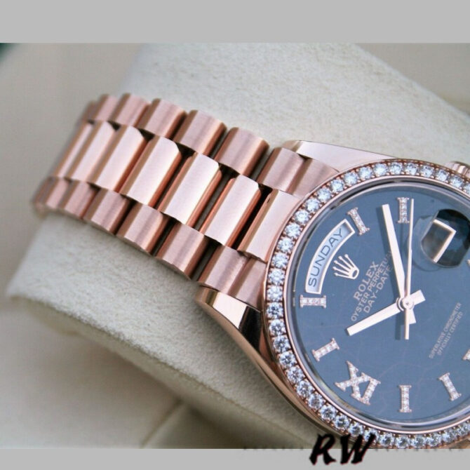 Replica Rolex Day-Date 128345RBR Eisenkiesel dial Everose Gold 36MM Unisex Watch