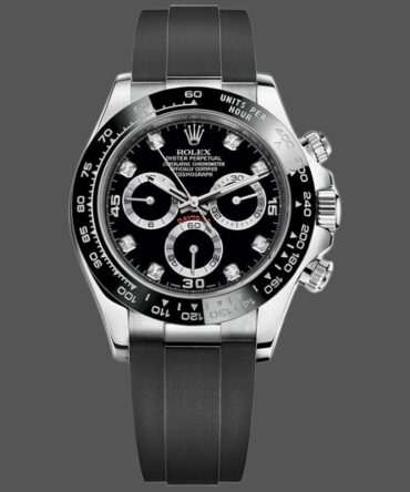 Rolex Daytona 116519 White Gold Automatic Black Dial Diamonds 40mm Mens Replica Watch