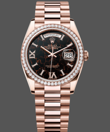 Replica Rolex Day-Date 128345RBR Eisenkiesel dial Everose Gold 36MM Unisex Watch