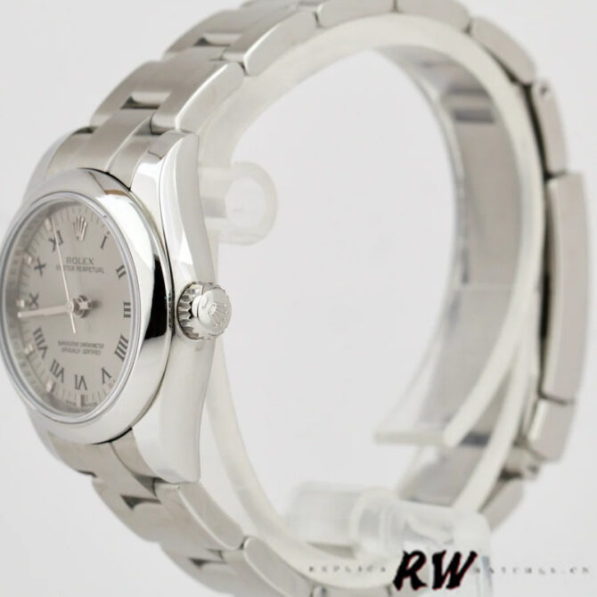 Rolex Oyster Perpetual 176200 Silver Roman Numeral Dial 26mm Lady Replica Watch